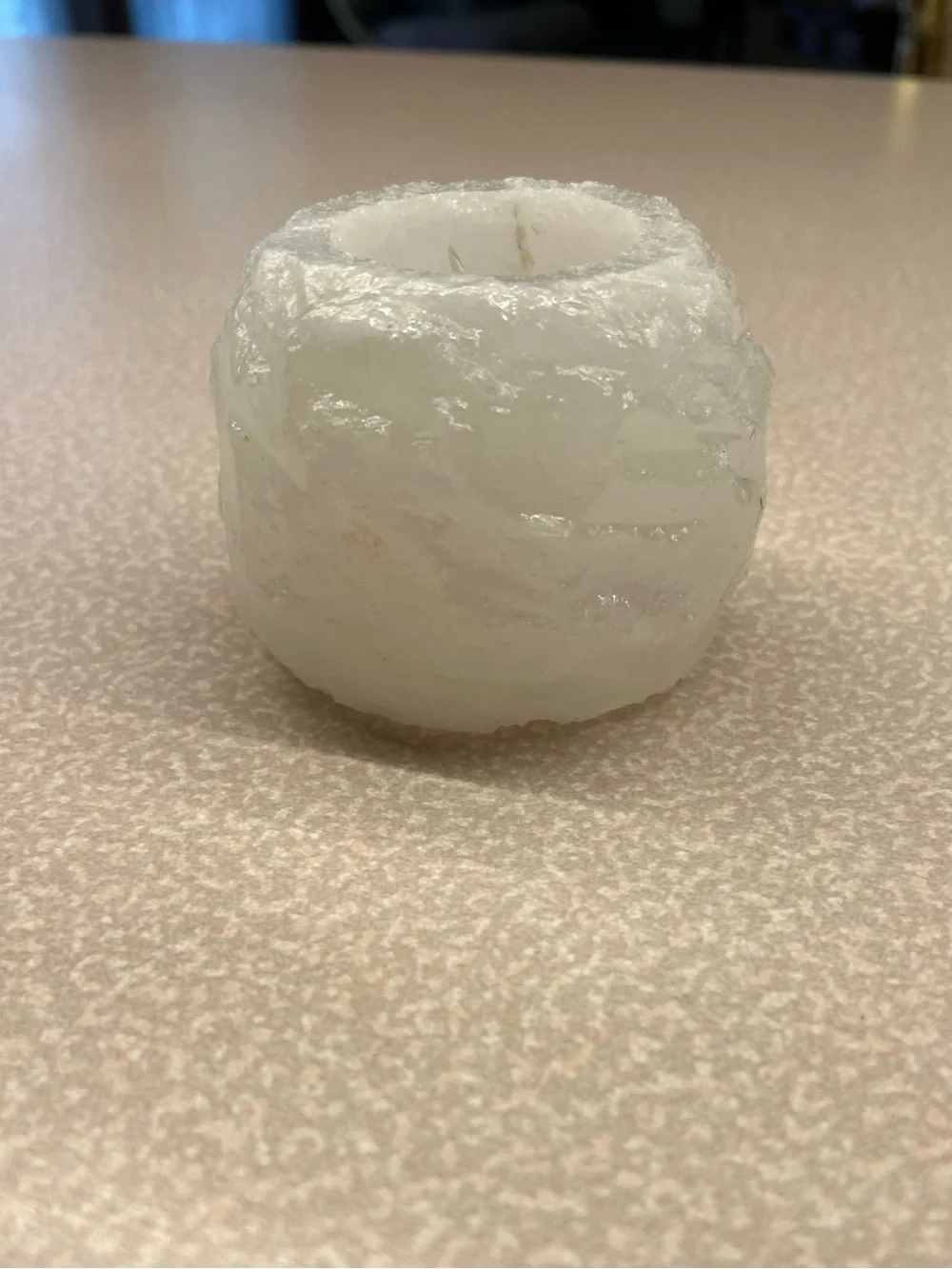 White Tealight Salt Candle Holder - Home Accents